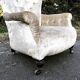 Napoleon III blackened wood toad armchair