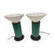 Mid-Century Mint Green Murano Glass Table Lamps, Set of 2