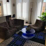 Togo in brown velvet by Michel Ducaroy for Ligne Roset 70s