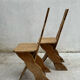 Paire chaises pin brutaliste