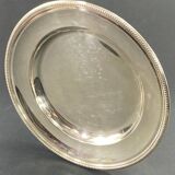 Circular silver metal dish signed Christofle pearl model