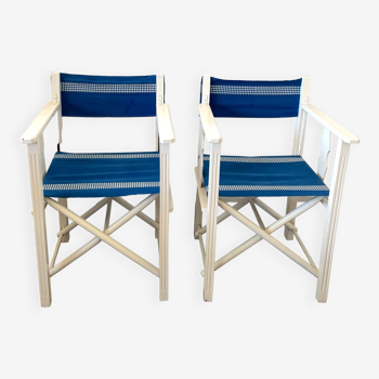 Paire de fauteuils de plage bleus