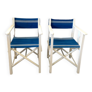 Paire de fauteuils de plage bleus