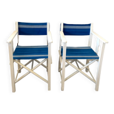 Pair of blue beach chairs