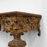 20th Century Italian Baroque style gilded and carved wall console