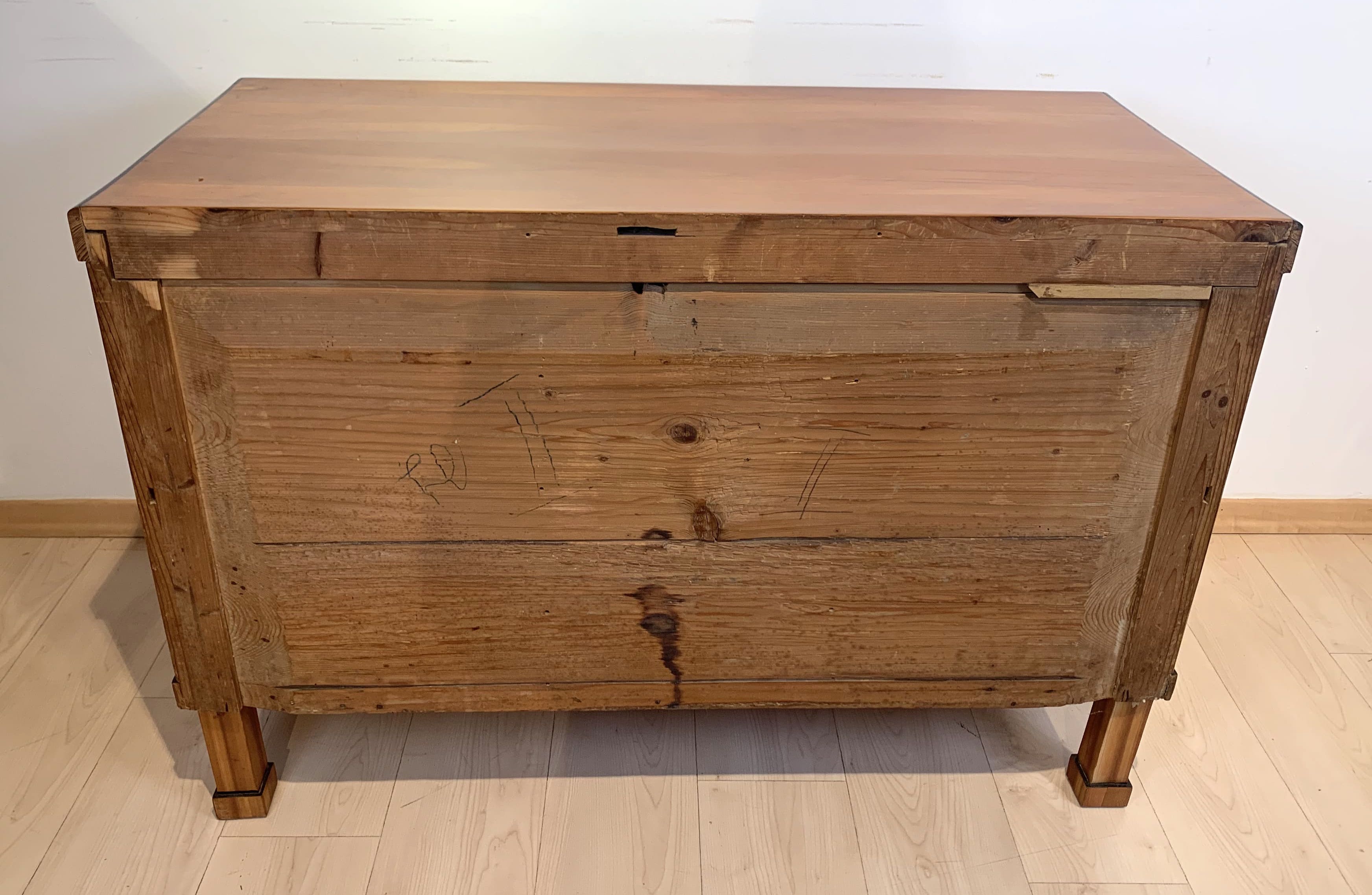 Biedermeier Two Drawer Commode, Cherry Veneer, South Germany, circa 1820