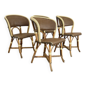Lot de 4 fauteuils bistrot Gatti années 80 France