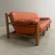 Brutalist, Brazilian style leather lounge sofa, 1960s