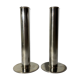 2 swedish vintage candlestick holders made in sweden, metektro rostfritt øre-op | stainless steel