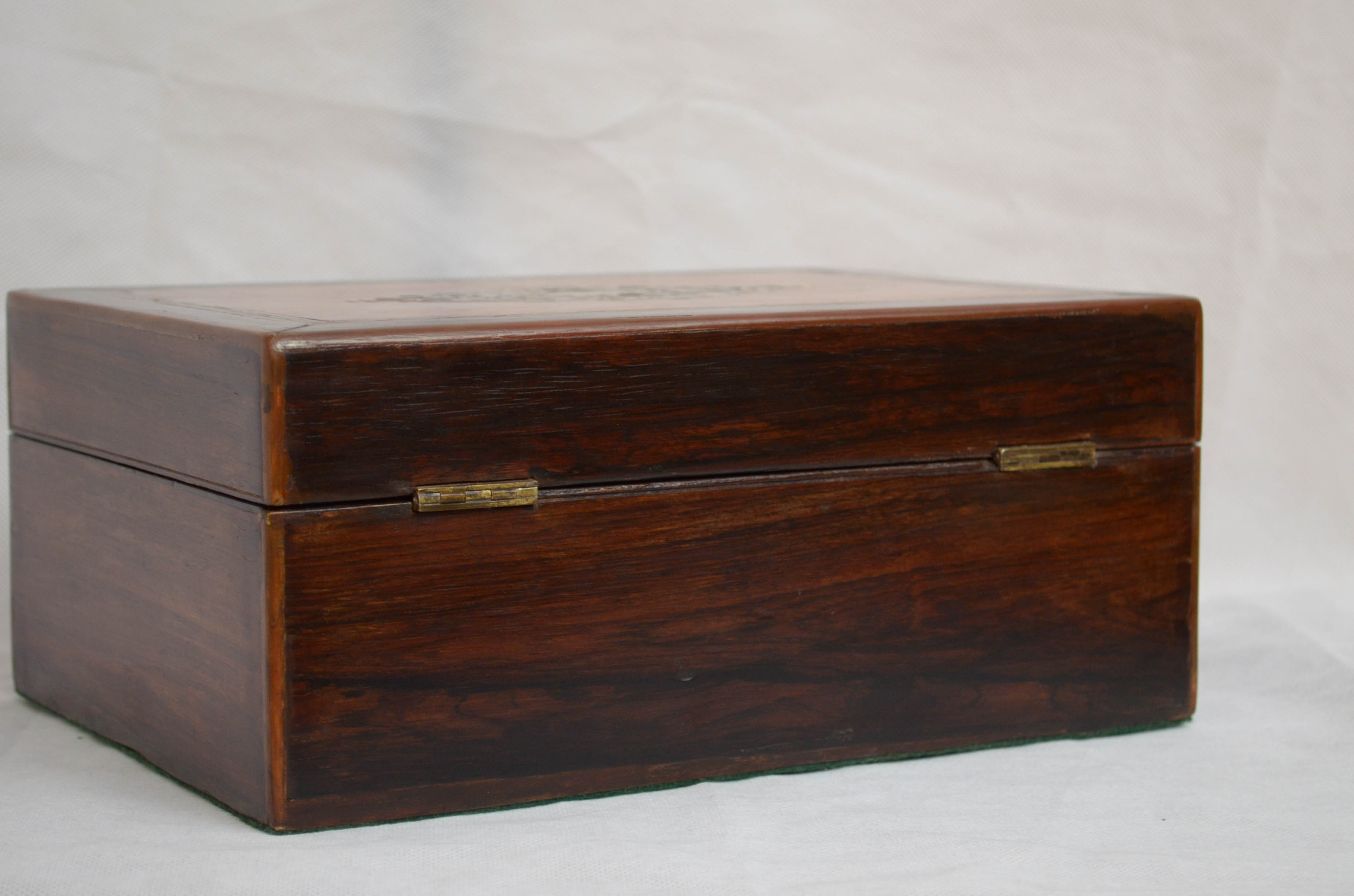 Victorian jewellery box in amboyna
