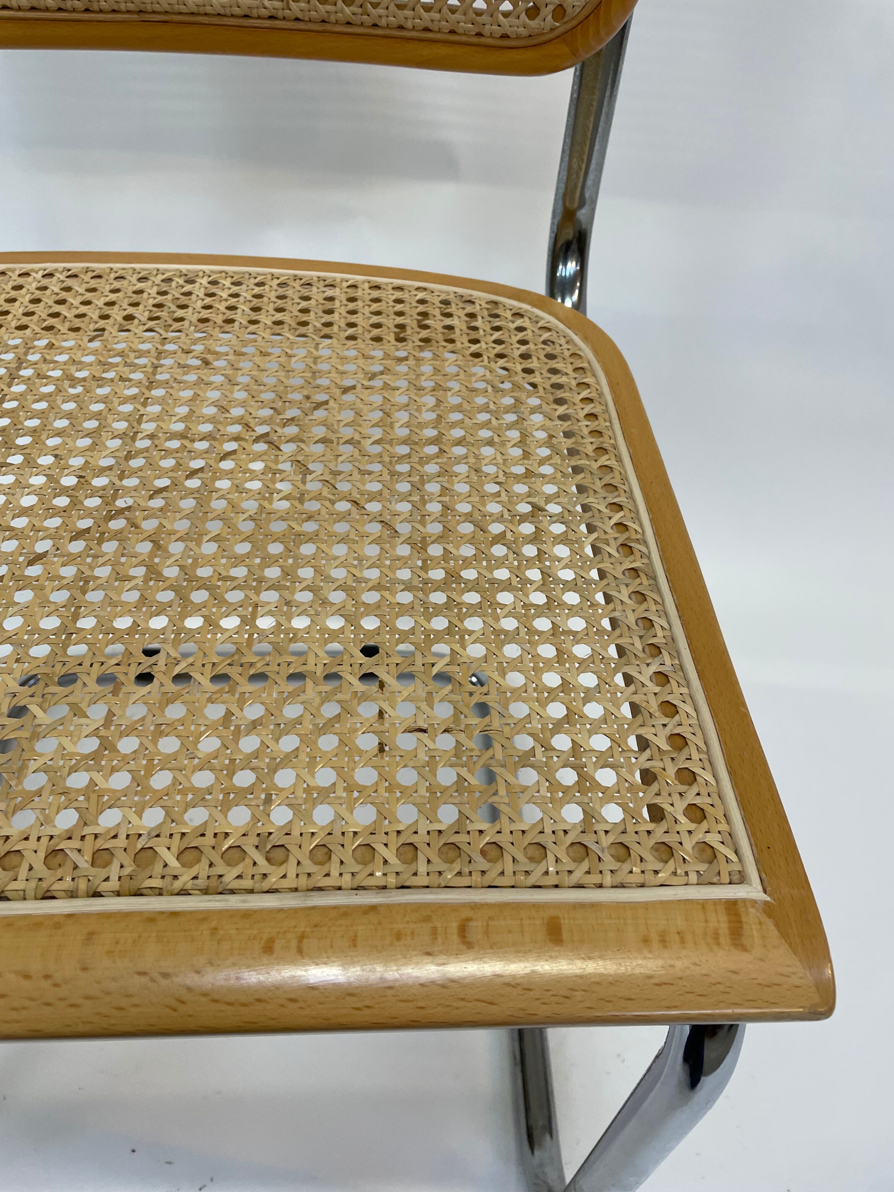 Chaise Cesca modèle b32 en chrome de Marcel Breuer