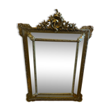 Bevelled mirror with gilded stucco parclose, from the Napoleon III period