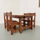 Set of table and 4 chairs, 60s mountain furniture