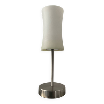 Vintage metal and glass touch lamp