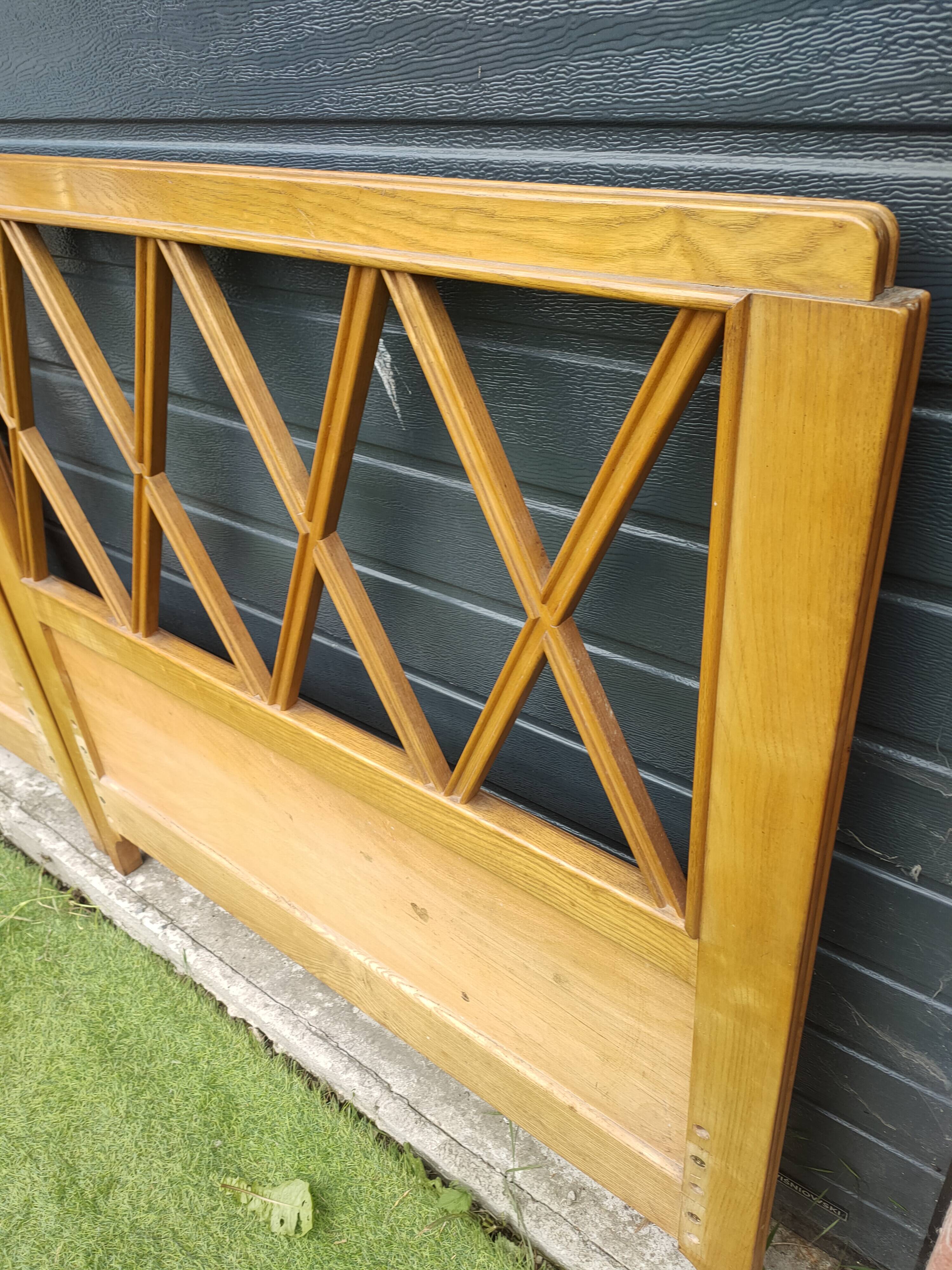 pair of antique solid wood headboards
