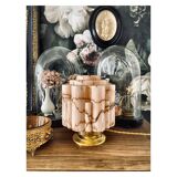 Lampe globe art deco en opaline marbrée rose