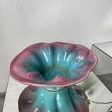 Plat céramique bleu et rose