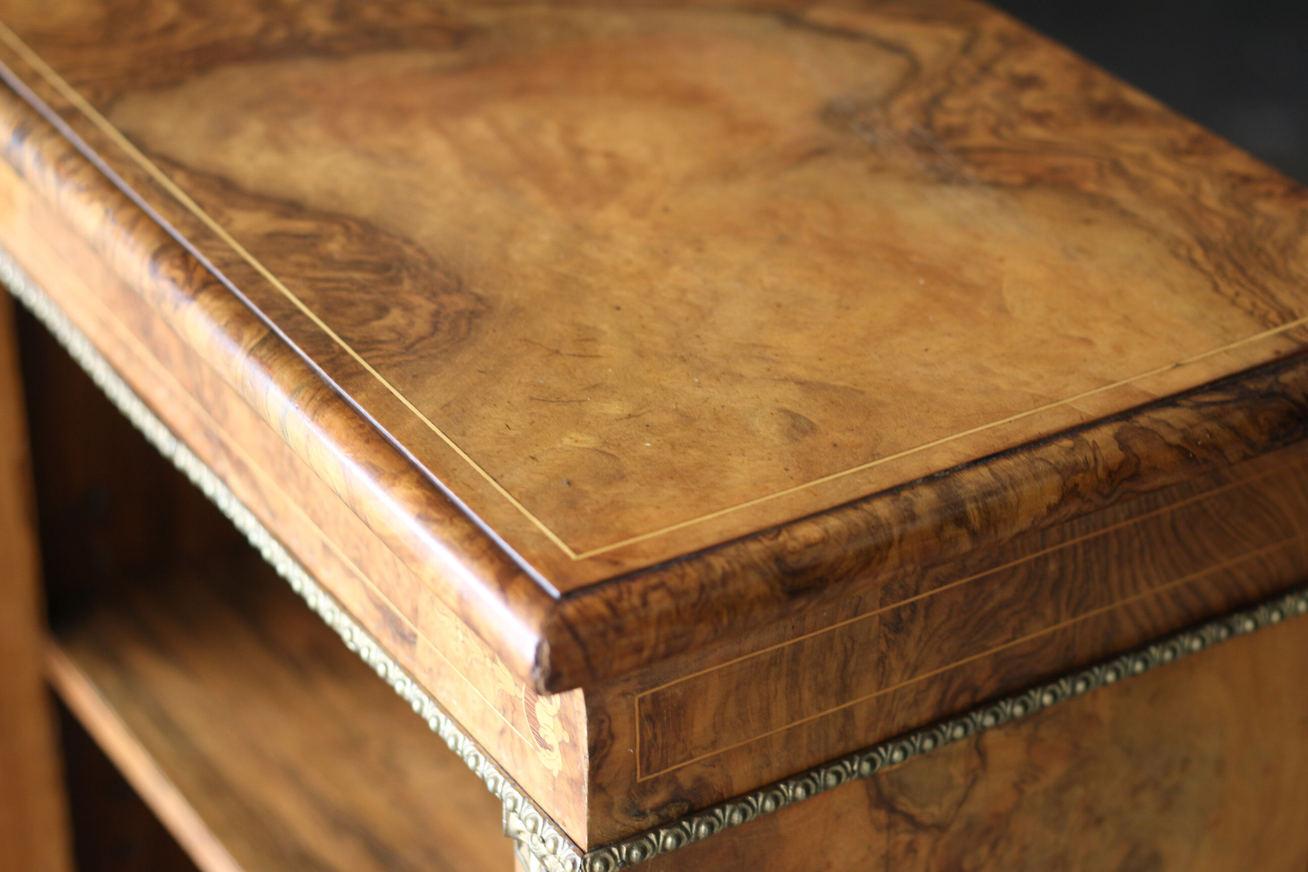 Magnificent Victorian library in mahogany veneer (19th century)