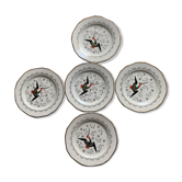 5 assiettes a dessert longwy "chypre"