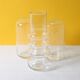 3 vases en verre transparent, Suède années 2000