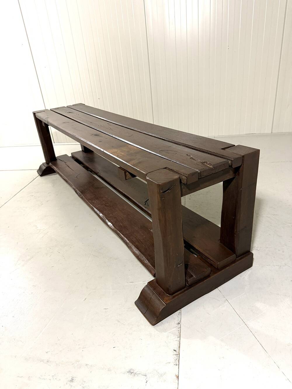 Large brutalist oak bench or wall table 1900’s