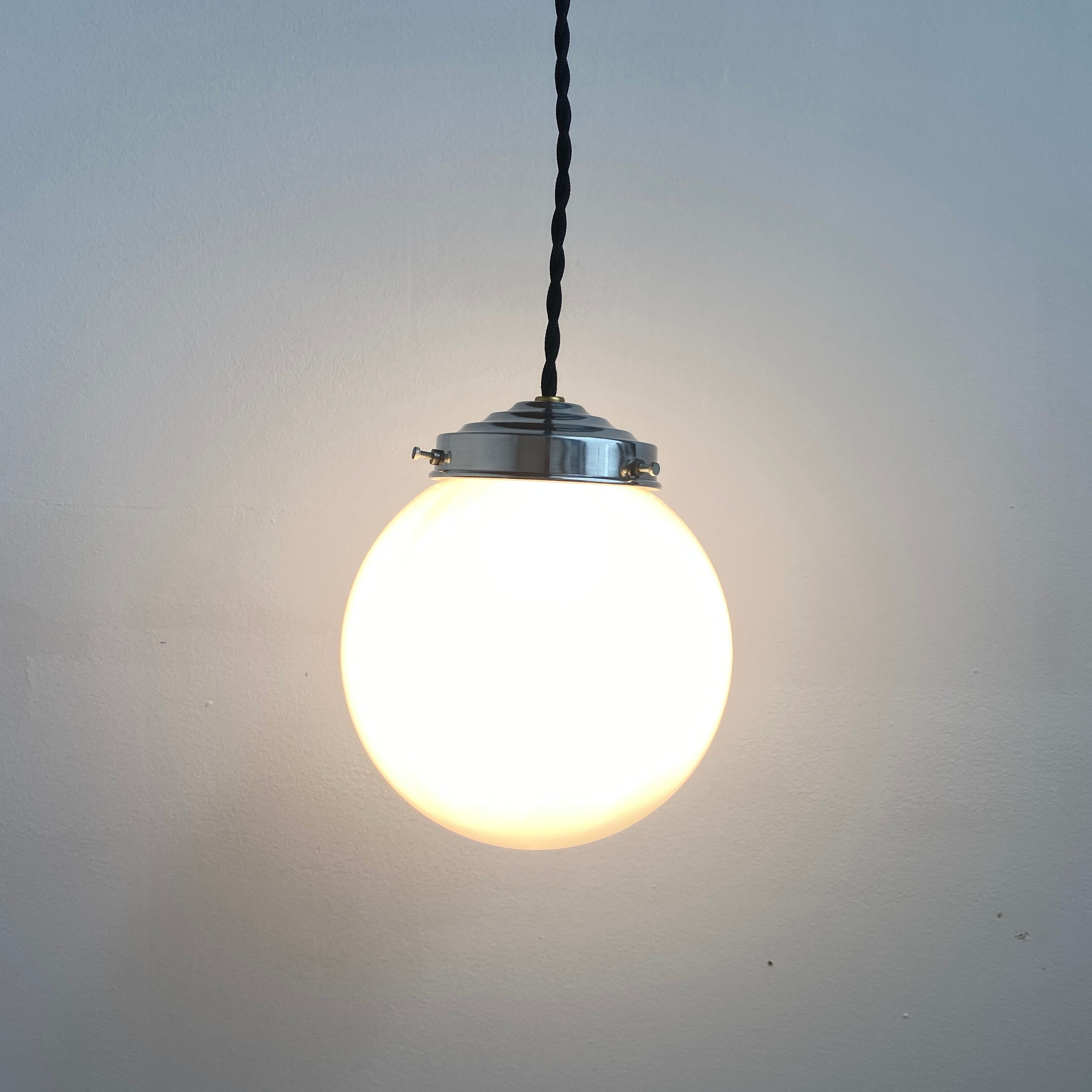 Lot 2 vintage opaline hanging lamps