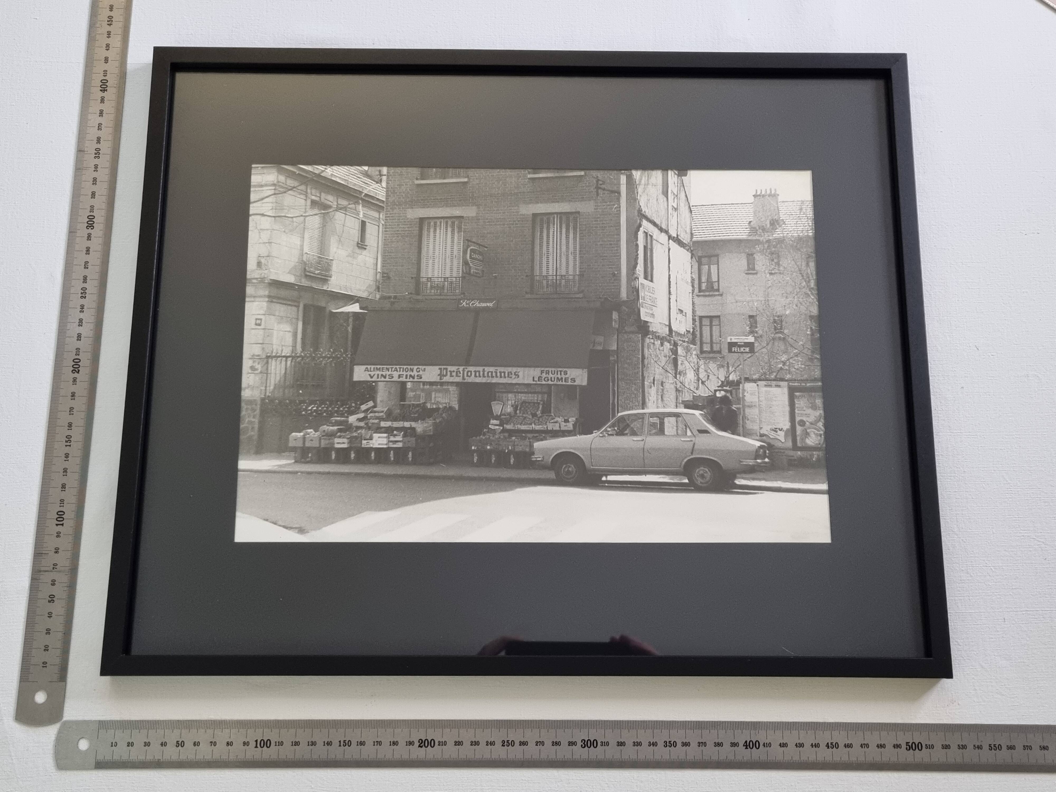 Vintage silver gelatin print of an urban scene on Rue Félicie, 1970s, 52 x 42 cm