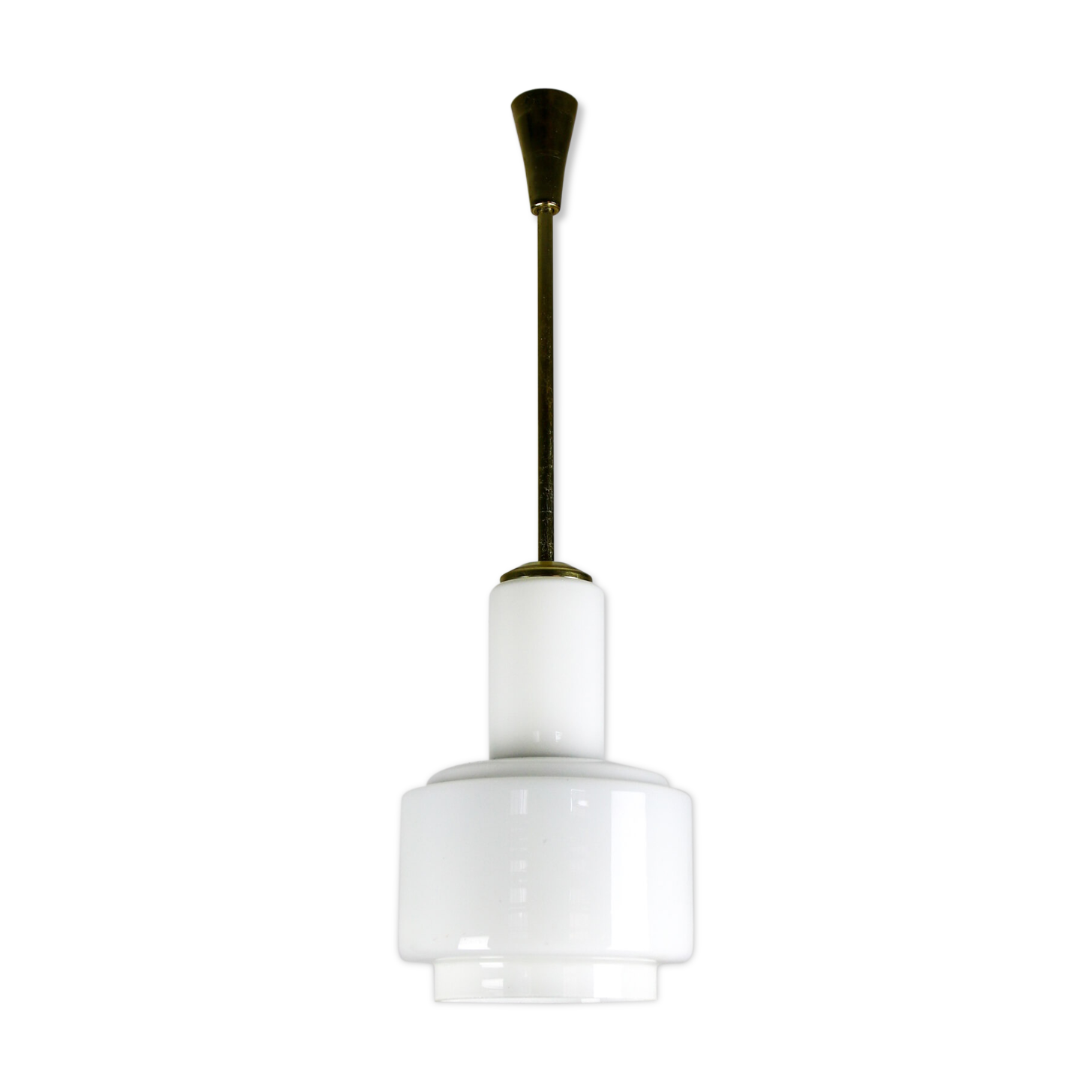 Vintage bauhaus opaline cascade pendant light, 1940s