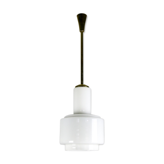 Vintage bauhaus opaline cascade pendant light, 1940s