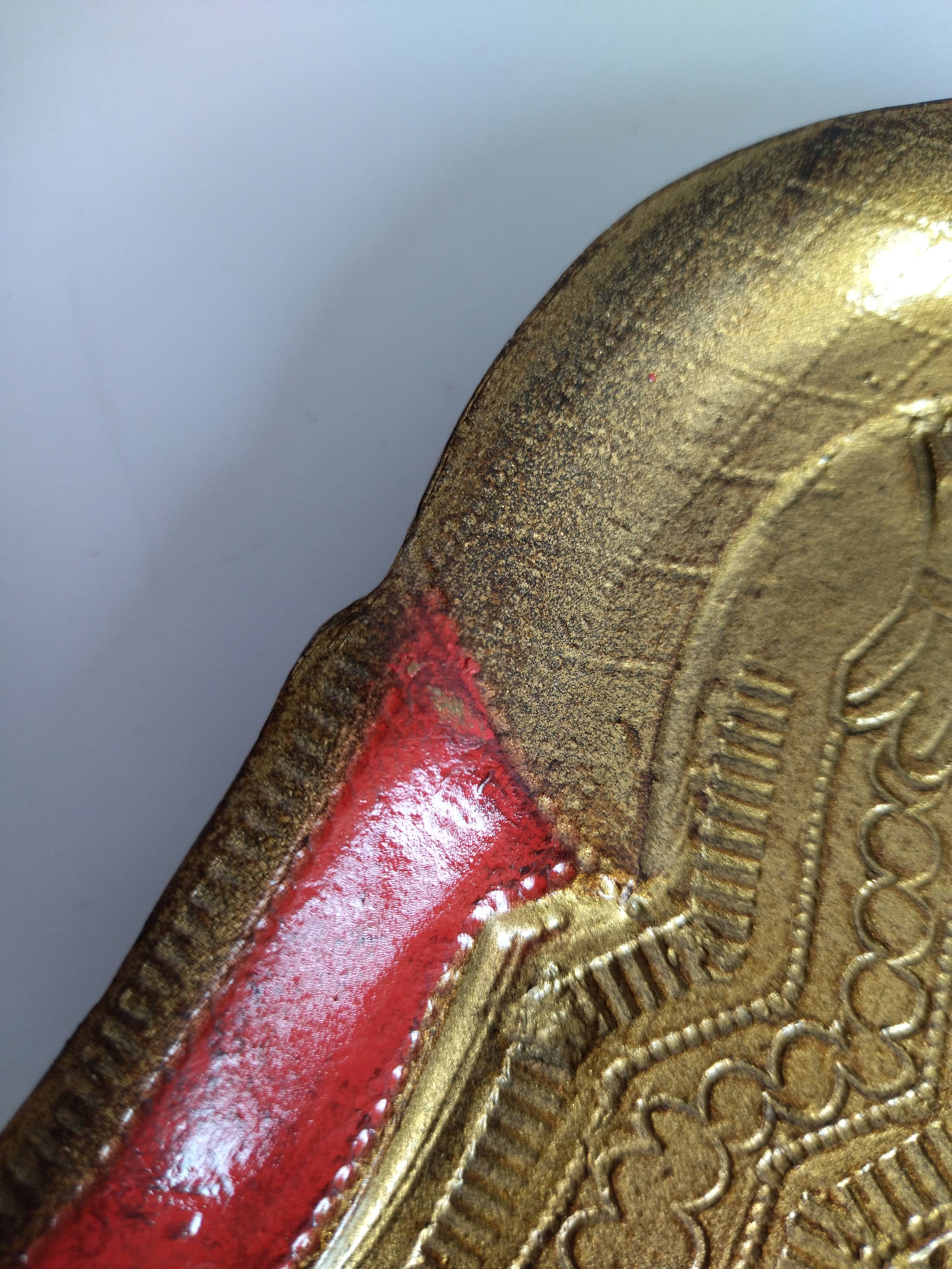 Large Florentine Italian red and gold vintage tray