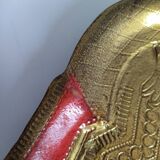 Large Florentine Italian red and gold vintage tray