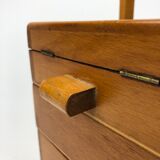 Vintage beech sewing box in honey colour