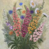 Still life with spring flowers, signed Jafé and dated on the back 1969