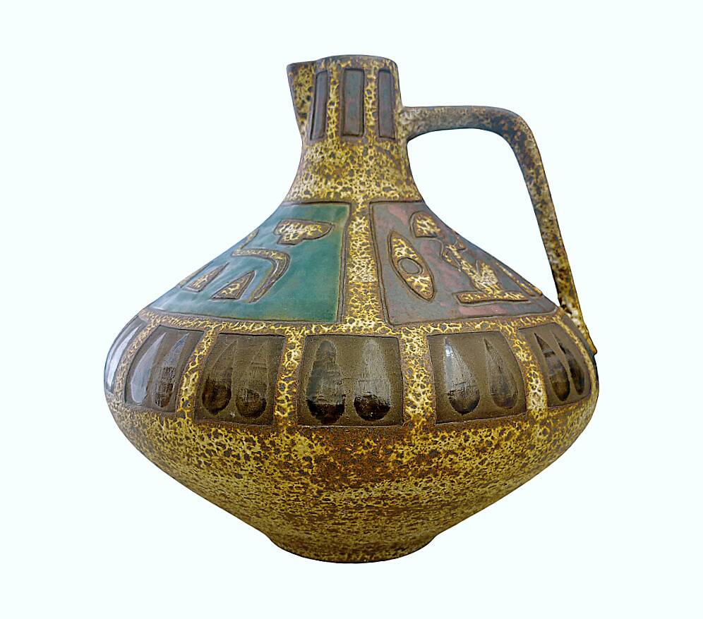 Vase potiche Céramique Fat Lava Design Vintage décor ethnique parfait état