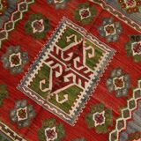5x11 Kilim Red & Blue Geometric Vintage Rug, 168x342Cm