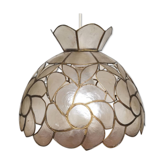 Vintage brass and mother-of-pearl lamp