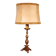 17th Century Bronze Candle Holder Mounted as a Lamp with Its Parchment Shade