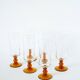 Set of 6 amber-footed champagne flutes, 1970