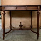 Ceremonial table or Louis XVI desk in walnut around 1850