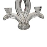 Vintage 1950s Art Deco Style Glass Candelabra - Sculptural Design