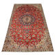 Tapis persan vintage tissé à la main en laine rouge kashan tapis de salon - 209x242cm