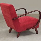 H410 Type C Powder Pink Armchair by Jindrich Halabala for Thonet 1930