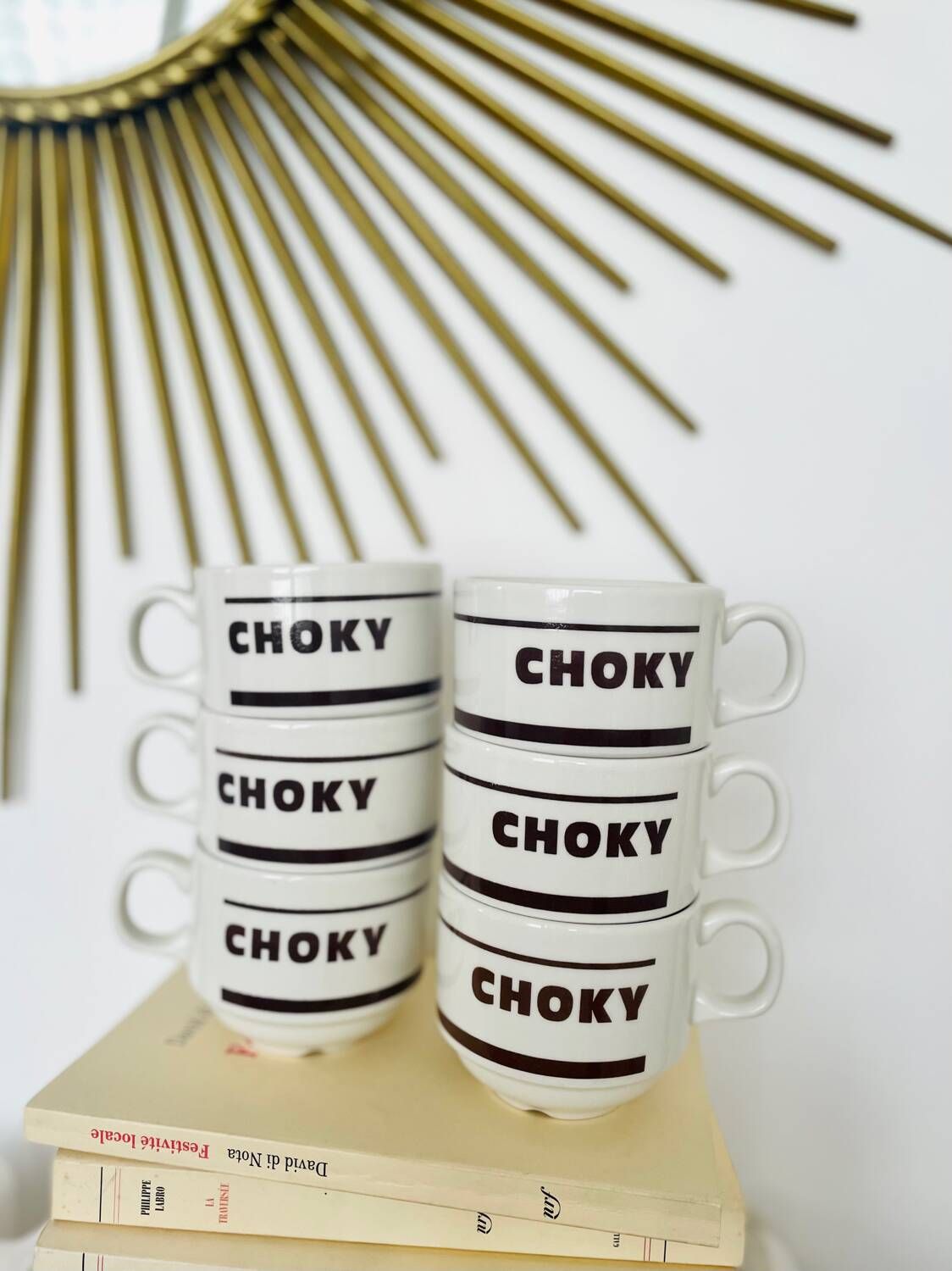 Set of 6 vintage chocolate cups “Choky” Churchill England