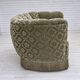 1960s, Danish 2-seater curved sofa, light green furniture velour.