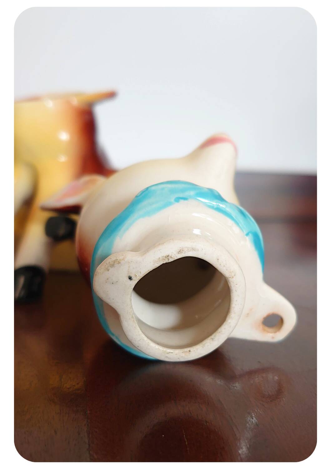 Tirelire de cerf en céramique vintage avec serrure et clé