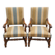 Pair of walnut armchairs – Louis XIII style – Turned and carved wood - X