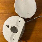 Shell towel rack and earthenware soap holder