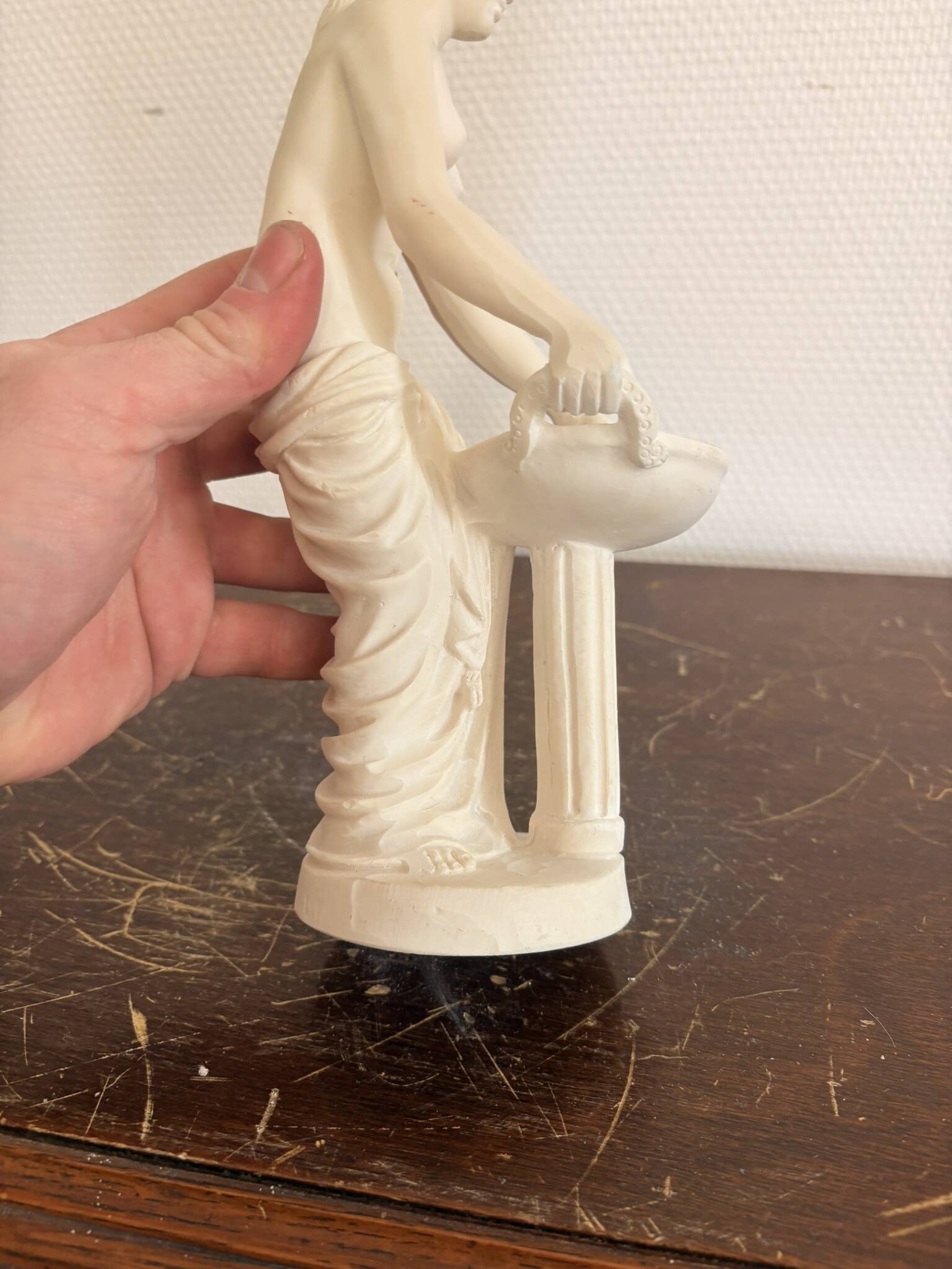 Statue Vénus au bassin style néoclassique Plâtre vintage