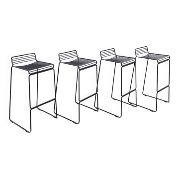 Set of 4 Black HAY bar stools, Hee Welling