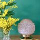 Vintage glass globe table lamp in pink from Clichy.